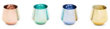 Mimo Set Of Four Glass Tumblers In Assorted Colours