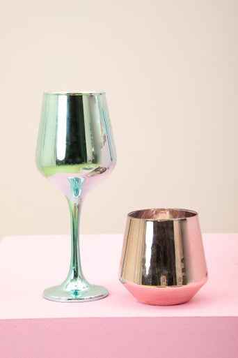 Mimo Set Of Four Glass Tumblers In Assorted Colours