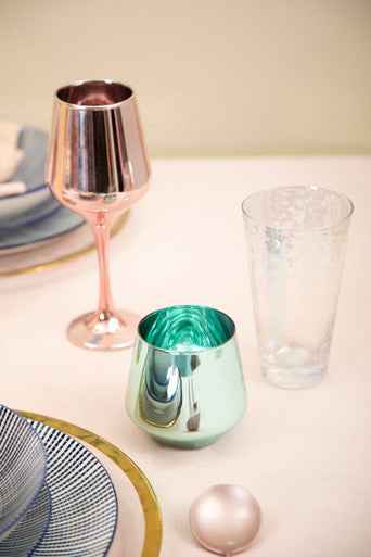 Mimo Set Of Four Glass Tumblers In Assorted Colours