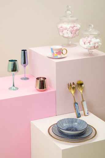 Mimo Set Of Four Glass Tumblers In Assorted Colours