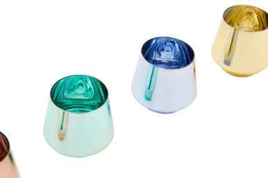 Mimo Set Of Four Glass Tumblers In Assorted Colours