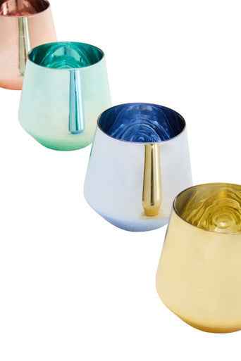 Mimo Set Of Four Glass Tumblers In Assorted Colours
