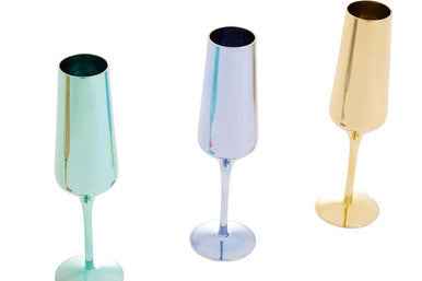 Aurora Set of Four Champagne Flutes In Assorted Colours
