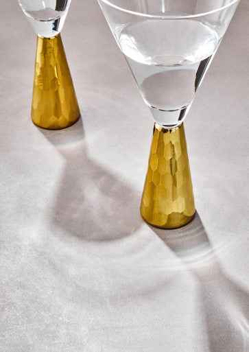 Set Of Two Astrid Wine Glasses With Gold Finish Stem