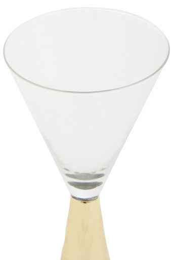 Set Of Two Astrid Wine Glasses With Gold Finish Stem