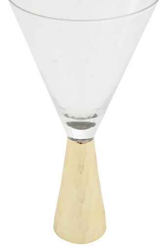 Set Of Two Astrid Wine Glasses With Gold Finish Stem