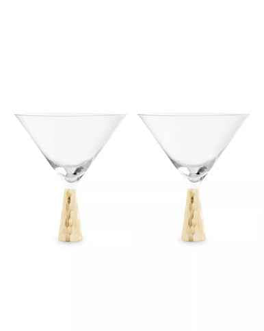 Astrid Set Of Two Cocktail Glasses With Gold Finish Stem