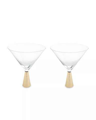 Astrid Set Of Two Cocktail Glasses With Gold Finish Stem