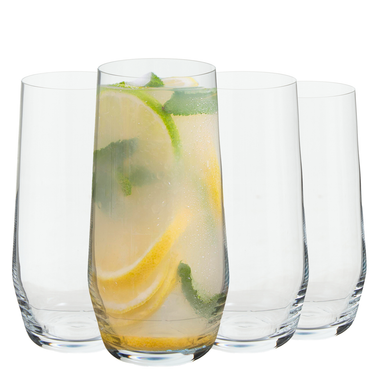 Ada Set Of 4 Crystal High Ball Glasses