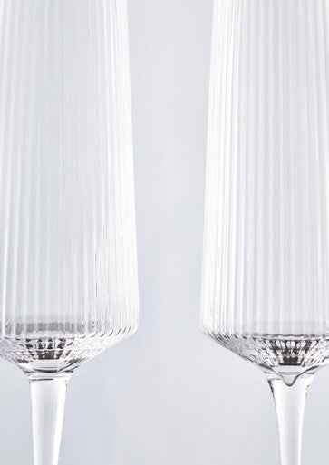 Eldon Set Of Four Ribbed Champagne Glasses