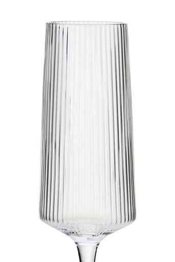 Eldon Set Of Four Ribbed Champagne Glasses