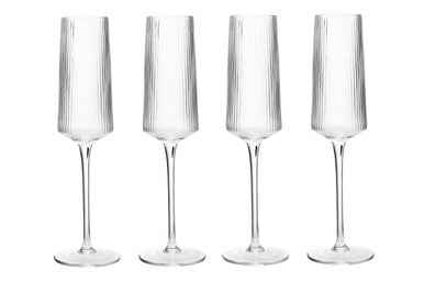 Eldon Set Of Four Ribbed Champagne Glasses Mob Packaging