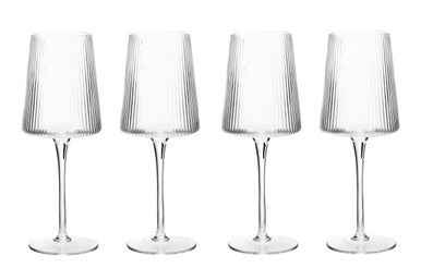 Eldon Set Of Four Ribbed Wine Glasses
