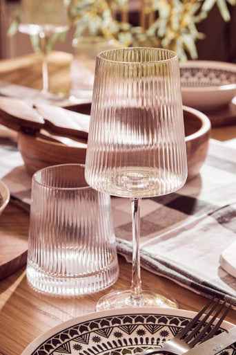 Eldon Set Of Four Ribbed Wine Glasses