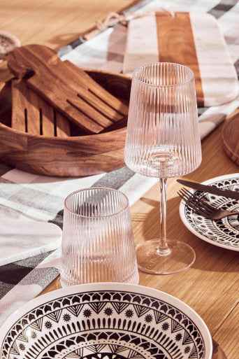 Eldon Set Of Four Ribbed Wine Glasses