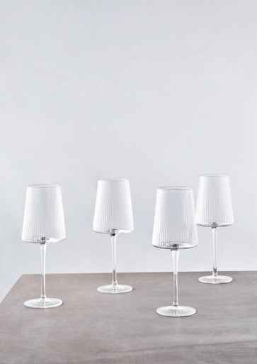 Eldon Set Of Four Ribbed Wine Glasses Mob Packaging