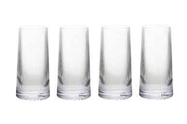 Eldon Set Of Four Ribbed Hi Ball Glasses