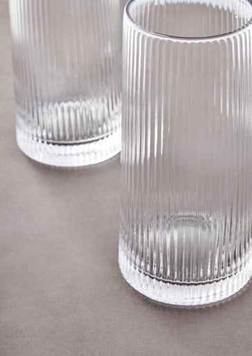 Eldon Set Of Four Ribbed Hi Ball Glasses