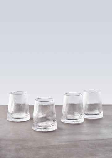 Eldon Set Of Four Ribbed Glass Tumblers