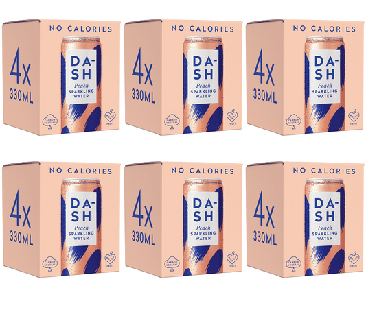 6 x Dash Water Sparkling Peach Multipack - 4x330ml