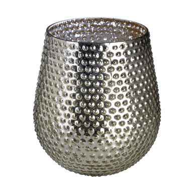 Complements Silver Large Glass Candle Holder