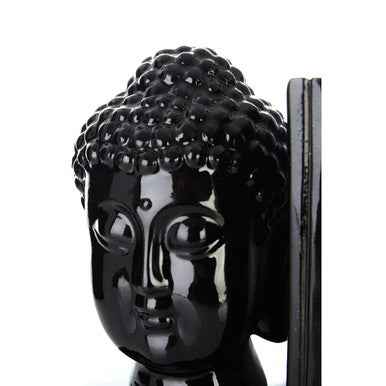 Piper Buddha Head Black Bookends   Set Of 2