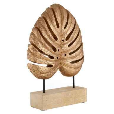 Fausto Gold Leaf Sculpture On Wooden Stand