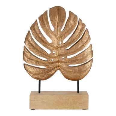 Fausto Gold Leaf Sculpture On Wooden Stand