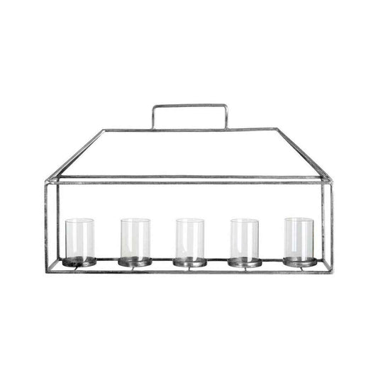 Reza Candle Holder with Silver Finish