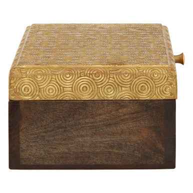Bowerbird Gold Disc Design Large Trinket Box