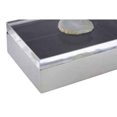 Bowerbird White Agate Large Trinket Box