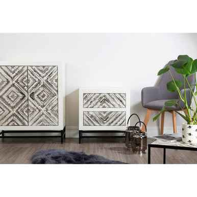 Raya Large Nickel Stripe Lantern