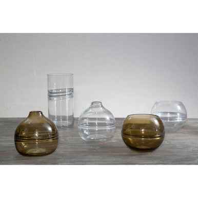 Optik Clear Glass Round Vase