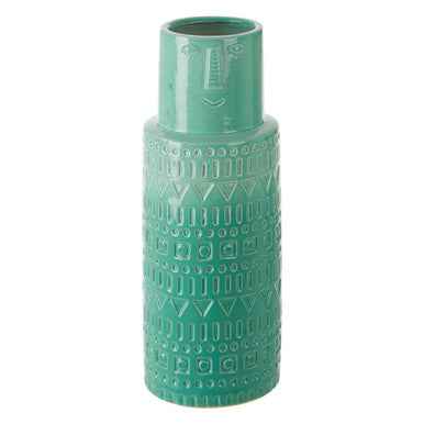 Large Aqua Face Vase