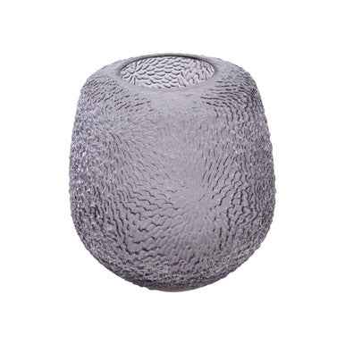 Colbie Medium Embossed Grey Glass Vase