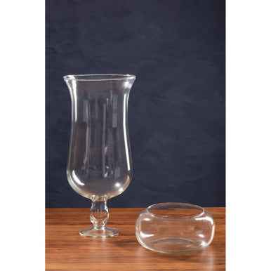 Ambra Clear Glass Fluted Vase.