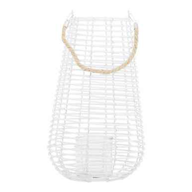 Lentigo Large White Rattan Lantern