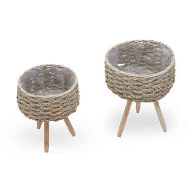 Lentigo Set Of Two Natural Planters
