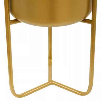 Avento Small Gold Finish Floor Planter