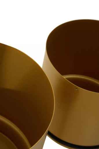 Avento Set Of Three Gold Finish Planters