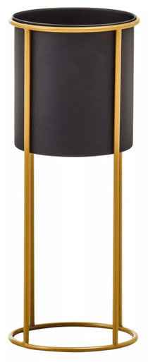 Trosa Large Black And Gold Floor Standing Planter