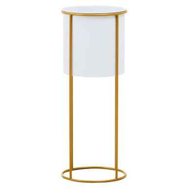 Trosa Large White And Gold Floor Standing Planter