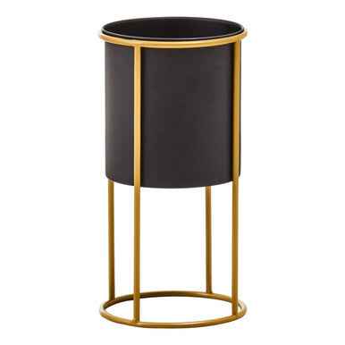 Trosa Small Black And Gold Floor Standing Planter