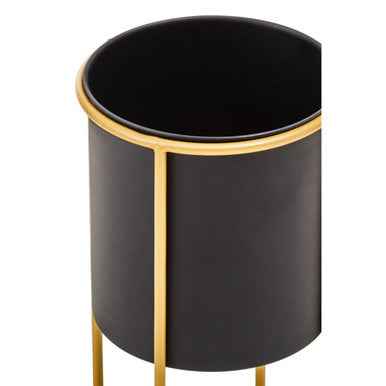 Trosa Small Black And Gold Floor Standing Planter