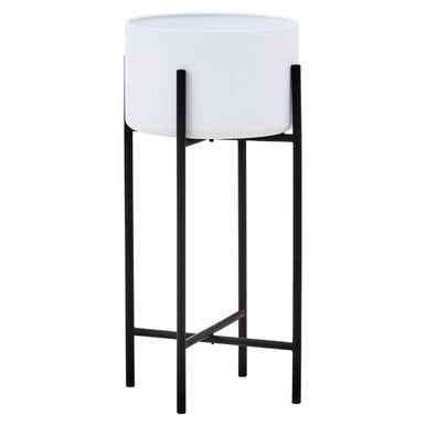 Trosa Large White And Black Floor Standing Planter