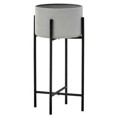 Trosa Large Grey And Black Floor Standing Planter