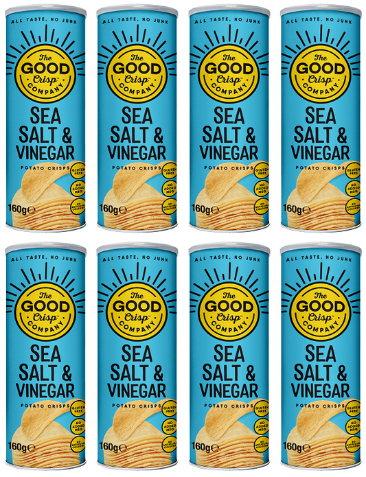 8 x The Good Crisp Company Sea Salt & Vinegar - 160g