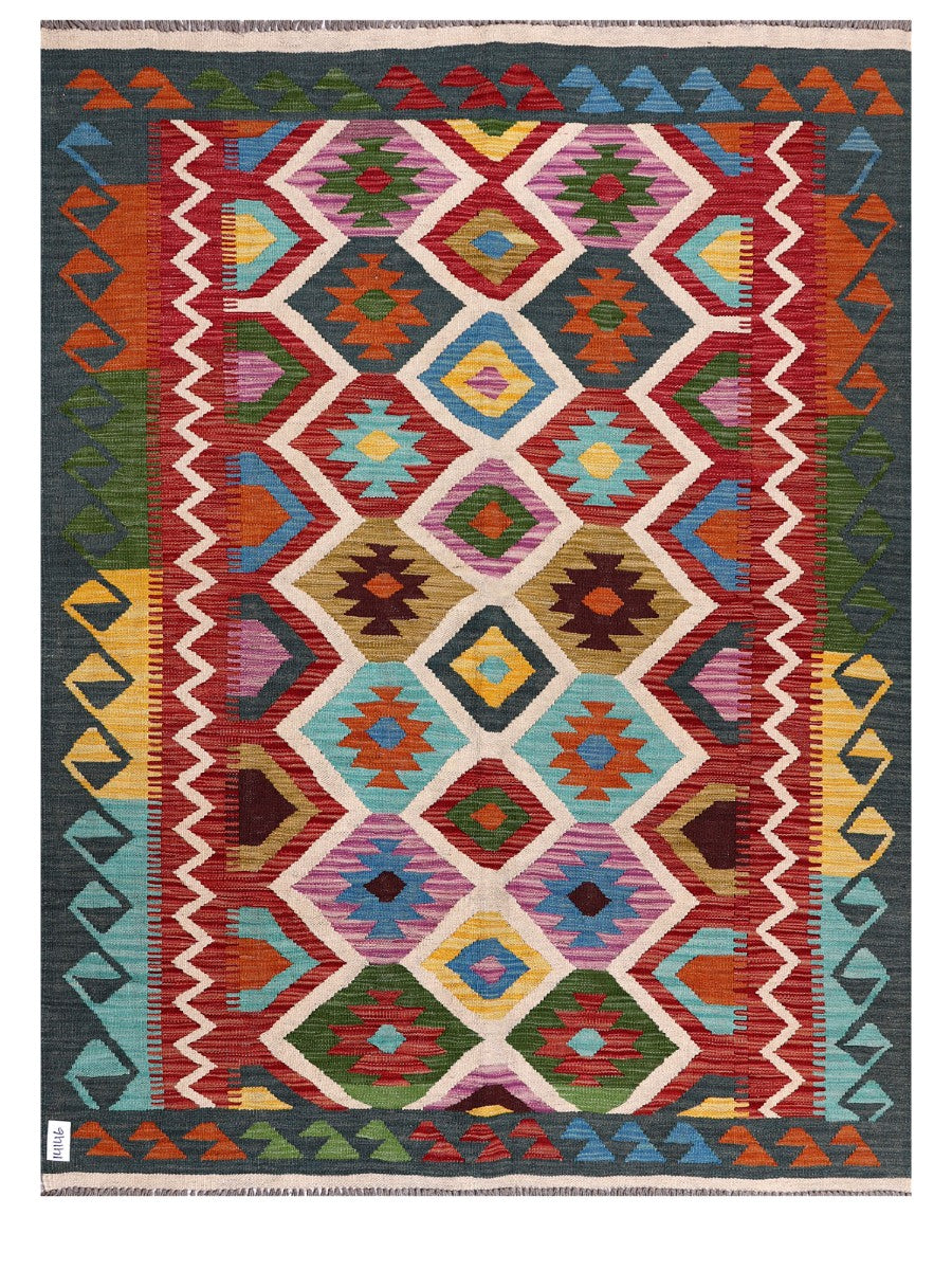 Maimana Afghanistan Kilim Rug - 191 x146 cm