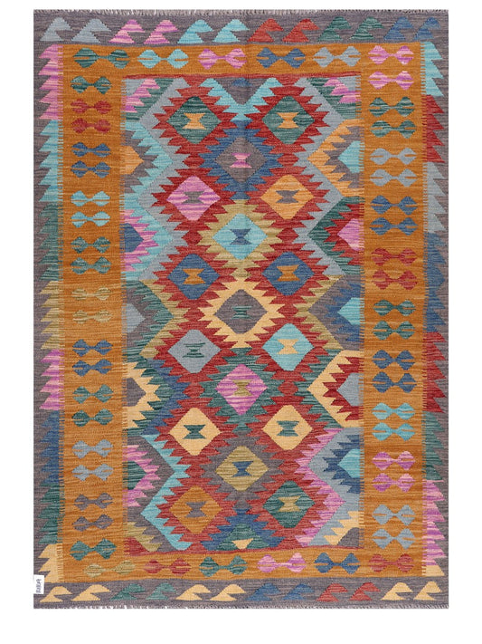 Maimana Afghanistan Kilim Rug - 201 x143 cm