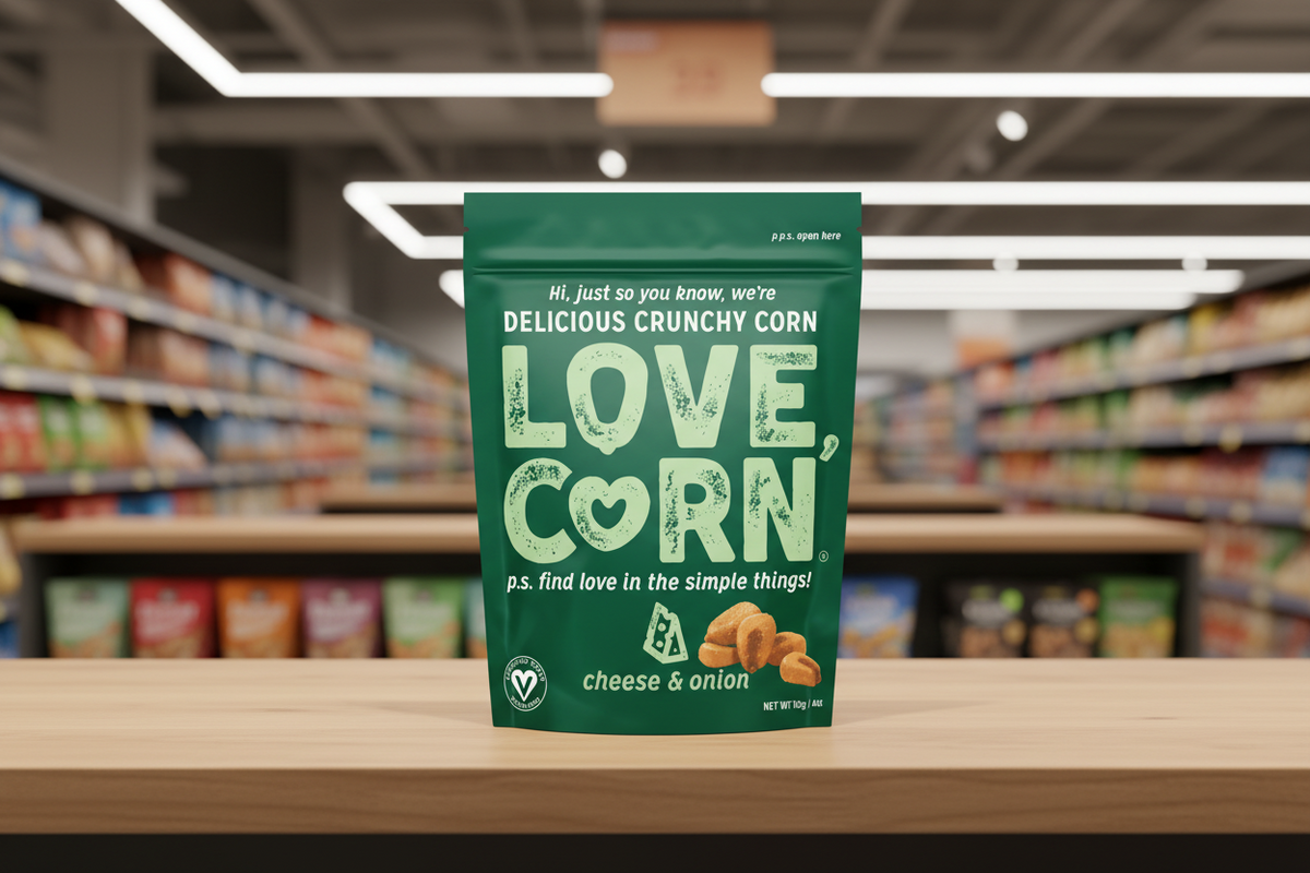 6 x Love Corn Premium Crunch Corn Cheese & Onion - 115g
